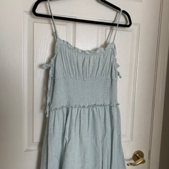 urban outfitters light blue/green cotton summer dress - Picture 2 of 6